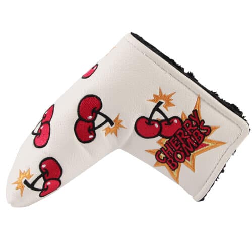 Cherry Bomb Golf Blade Putter Cover White - Image 3